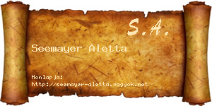 Seemayer Aletta névjegykártya